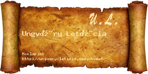 Ungváry Letícia névjegykártya
